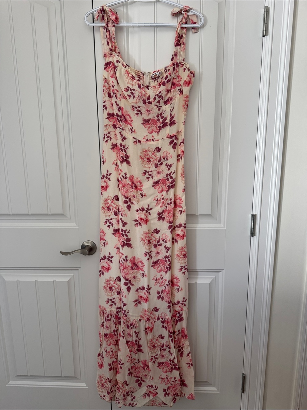 Reformation Floral Tie-Shoulder Maxi Dress